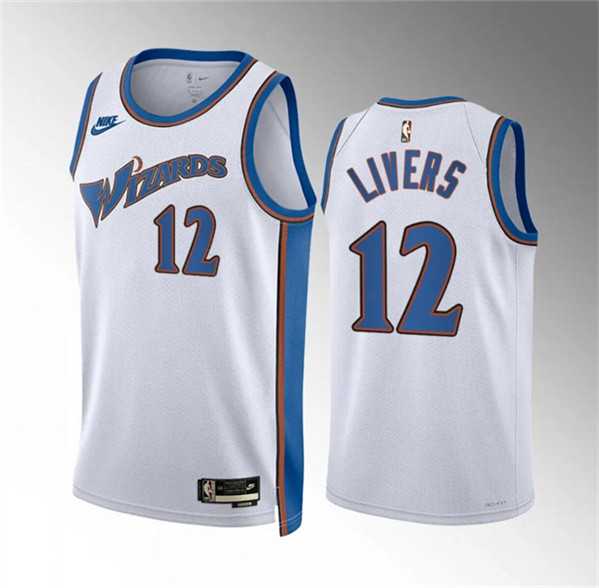 Men%27s Washington Wizards #12 Isaiah Livers White Classic Edition Stitched Basketball Jersey Dzhi